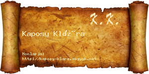 Kaposy Klára névjegykártya
